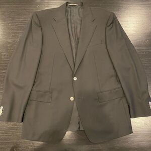 CORNELIANI SUIT Jacket MANTUA WITH FLAP POCKET 52R Black 100% Wool Made In Italy